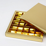 картинка Упаковка для 25 конфет, золото, 245*245*55 мм. 