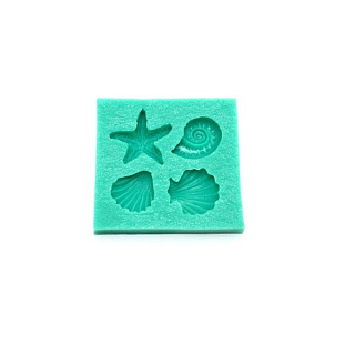 картинка Молд силиконовый - Три морских раковины и морская звезда 