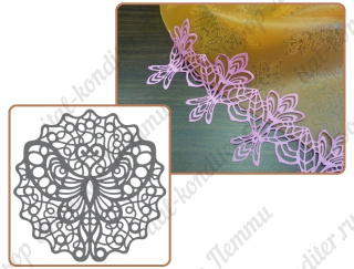 Рельефный силиконовый коврик для создания кружев - "Бабочка", 30*40см. (40-WD004) 