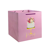 картинка Квадратный пакет "Подарок для тебя", 30*30*30см 