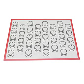 Силиконовый коврик с разметкой сердце для выпечки, 415*395мм. 