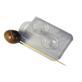 картинка Пластиковая форма для шоколада - "Яйцо с бантиком на палочке" 