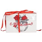 картинка Упаковка на 2 капкейка с "С Новым годом!" 16*8*10см. 