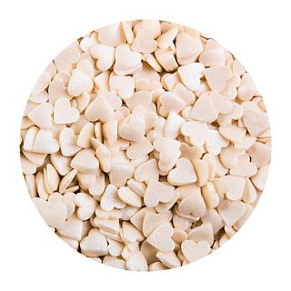 картинка Посыпки "Сердечки белые перламутровые (мини)", 75гр. 