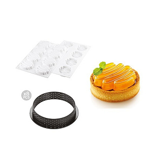 Форма силиконовая и кольца с микроперфорацией Silikomart  - "Оноре" , d 80мм.