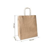 картинка Бумажный крафт пакет с кручеными ручками, 240*140*280 мм. 