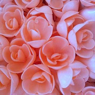 картинка Вафельные цветы - "Розы большие", Розовые, 8шт. 