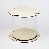 картинка Упаковка-тубус для торта, фанера, 18*h18см. 