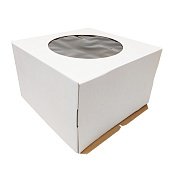 картинка Упаковка для торта с окном, белая, 30*30*h19см. 
