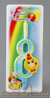 картинка Свеча смайлик - "Цифра 8" (233208) 