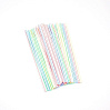 Трубочки для напитков, белые в цветную полоску, 50шт. 