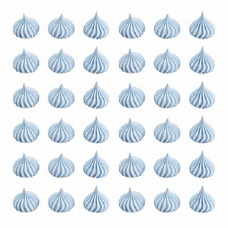 картинка Фигурки сахарные "Безе" рифленые, голубые, ср.20мм., 100гр. 