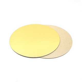 картинка Подложка круглая, картон, золотой, 34см., 2.4мм., 1шт. 