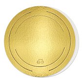 картинка Подложка круглая, картон, зол./бел., 28см., 3.2мм., 1шт. 