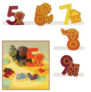 картинка Набор форм для создания шоколадных конфет с рисунком - "Веселые цифры "5-9", 2шт. (20-C022) 
