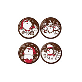 картинка Формы с переводным рисунком "Новогодние персонажи", ⌀38мм., 24 ячейки 