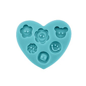 картинка Силиконовая форма Смайлики, 66*59*8мм. 