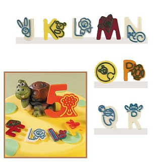 картинка Набор форм для создания шоколадных конфет с рисунком - "Веселые буквы J-R", 2шт. (20-C019) 