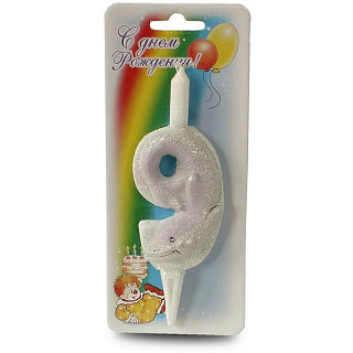 картинка Свеча со зверями - "Цифра 9" (233051) 