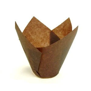 Бумажные формы для выпечки - "Тюльпан", Коричневый, 50*h75мм. 200шт.