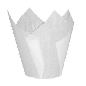 Бумажные формы для выпечки - "Тюльпан", Белый, 50*h75мм. 200шт.
