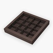 картинка Упаковка для 16 конфет с пластиковой крышкой, шоколад, 200*200*30мм. картинка Упаковка для 16 конфет с пластиковой крышкой, шоколад, 200*200*30мм.