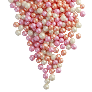 картинка Драже "Жемчуг розовый, серебро, персиковый", микс, 75гр. 