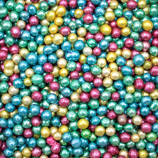 картинка Сахарные бусинки - Разноцветные металлизированные, 4мм. 50гр. (AI 28250) 