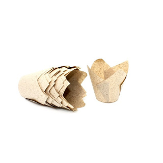 Бумажные формы для выпечки - "Тюльпан" из какао бумаги, 50*h80мм. 20шт.