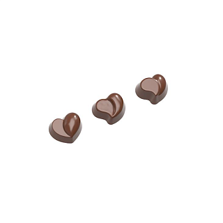 картинка Поликарбонатная форма "Chocolate World" - Сердце морден 