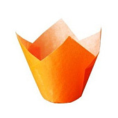 Бумажные формы для выпечки - "Тюльпан", Оранжевый, 50*h75мм. 200шт. для выпечки купить в Москве-цена в магазине «Синьор Антонио Петти» Бумажные формы для выпечки - "Тюльпан", Оранжевый, 50*h75мм. 200шт.