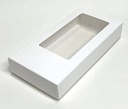 картинка Упаковка под дубайский шоколад с окном, белая, 15,5*7,5*2,5см. картинка Упаковка под дубайский шоколад с окном, белая, 15,5*7,5*2,5см.