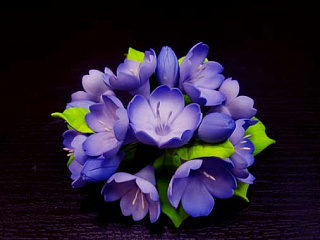 картинка Цветы из мастики - "Букет фиалок", Фиолетовый (11175/p) 