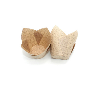 Бумажные формы для выпечки - "Тюльпан" из какао бумаги, 50*h80мм. 200шт.